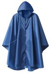 SaphiRose Women Waterproof Rain Poncho with Pockets Navy