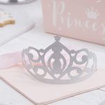 Ginger Ray Silver Glitter Princess Party Tiaras x 5 Pack - Princess Perfection