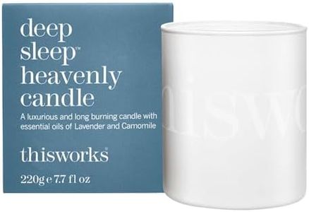 This Works Deep Sleep Heavenly Candle, 220 g - Luxury Candle Enriched with Essential Oils of Lavender, Camomile and Vetivert - Hand Poured Scented Candle with a 40hr Burn Time for a Calming Experience