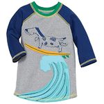 Mud Pie Boys' Dog Rash Guard Shirt, Gray, M (2-3 Years)