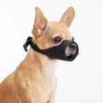 HYHIOTS Dog Muzzle for Small Dog, Short Snout Muzzles for Chihuahua Shih Tzu American Bully Boxer Puppy, Soft Anti Bark and Biting Muzzle for Medium Dogs for Grooming (Black, XXS)