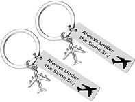 Long Distance Relationship Gifts ,Couple Keychains Keyring Gifts Air Force Gift Airplane Keyring Pilot Keychain Best Friends Gift Valentines Gift for Boyfriend Girlfriend Husband Going Away Gift