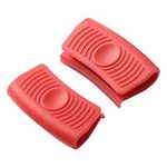 1 Pair Silicone Assist Handle Holder Grip, Heat Resistant Cast Iron Holder Sleeve, Anti-Slip Skillet Handle Covers, Potholder Hot Handle Holder for Kitchen Pot Pan Cookware (Red)