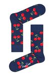 Happy Socks, Colourful Fun Print Cotton Socks for Men and Women, Cherry (41-46)