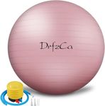 DrfzCa Exercise Ball, Pilates Ball for Pregnancy, Swiss Balance Ball with Pump,Multiple Sizes Stability Ball Chair for Office, Home Gym, Fitness, Workout and Physical Therapy (Macaron Pink, 30")