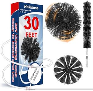HOKLNUSE Dryer Vent Cleaner Kit Ducts Cleaning Kit for Dryer Air Duct HVAC Vent Fireplace Chimney Pellet Stove Gutter Downspout Dryer Vent Lint Removers with 1.5" 4" 6" Brush Heads(30 Feet)