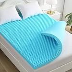 QUINEEHOM Mattress Topper Queen 2 Inch, Cooling Foam Mattress Topper with Gel Infused, Egg Crate Bed Topper with Breathable Airflow Design, Certipur-Us Certified