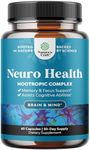 Nootropics Brain Support Supplement - Mental Focus Nootropic Memory Supplement for Brain Health & and Performance Blend, with Energy and Vitamins DMAE Bacopa and Phosphatidylserine Capsule