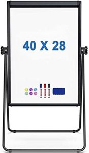 Stand White Board, 40 x 28 inches Dry Erase Board with Stand Double Sided Magnetic, Height Adjustable Portable Whiteboard Flip Chart Easel for Home Office School and Classroom Teaching