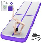 FBSPORT Inflatable Gymnastics Mat 1/2/3/4/5/6 M Tumbling Mat 10/15/20 CM Thick with Electric Air Pump for Home Gym Yoga Pilates Water Fun