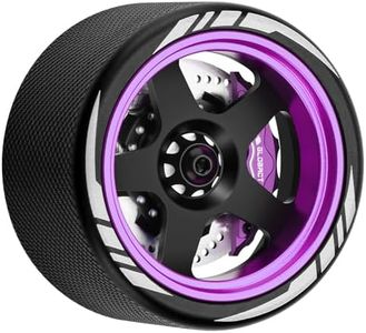 EPINON Aluminum RC Hand Wheel Remote Control Steering Wheel with Brake Disc Brake Caliper for Radiolink RC6GS RC4GS DUMBORC X4 X6 Transmitter Upgrade Accessories(Black Purple)