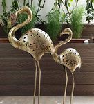 SMAART CRAAFTS Set of 2 Crane Showpiece | Bird Design Table Decor for Home and Office | Antique Brass | Size - Big: 74 x 28 x 15 cm, Small: 61 x 23 x 14 cm |