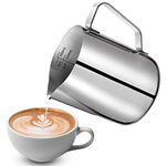 Milk Jug,fl.oz Stainless Steel Milk Jug Milk Frothing Pitcher Jug Cup with Measurement Mark, Milk Pitcher Jugs Perfect for Barista Cappuccino Espresso Making (200ML)