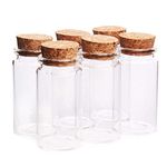 Danmu 100ml Small Glass Bottles, Mini Bottles, Jars with Wood Cork Stoppers, Wish Bottles, Message Bottles for Wedding Favors, Baby Shower Favors, DIY Craft 6 Pack