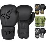 XTEN Boxing Gloves Perfect Sparring boost boxing training | Boxing bag train with Pro gym gloves ventilated boxing gloves pair to punch on punch bag (Matte Black, 8 oz)