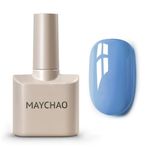 MAYCHAO 15ML Gel Nail Polish, Blue Gel Nail Polish, Soak Off UV LED Baby Blue Gel Polish Nail Art Starter Manicure Salon DIY at Home, 0.5 OZ