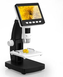 Microscopio Profesional CIMELR, microscopio Digital de 4,3 Pulgadas, microscopio USB de resolución 50X-1000X con 8 Luces LED Ajustables, microscopio portatil, microscopio niños/Adultos(306-B)