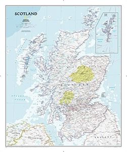 National Geographic Scotland Wall Map - Classic - Laminated (30 x 36 in) (National Geographic Reference Map)