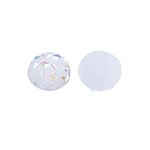 Fashewelry 100Pcs Flatback Resin Cameo Round Cabochons 12mm Sparkle White Undrilled Deco Beads for Craft Jewelry Making