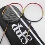 SPP 2-Pack High Strung Badminton Rackets Badminton Racquets Set with a Free Full Cover Black&Yellow