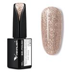 VENALISA Glitter Rose Gold Gel Polish from BELLE GAGA 15ml Sparkle Orange Gel Nail Polish Shiny Gold Color Soak Off UV LED Sparkly Shimmer Nail Gel Polish Nail Art Starter Manicure Salon DIY at Home, 0.53 OZ