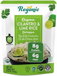 Reganic Organic Microwave Rice Ready to Eat – Cilantro Lime Rice | Fully Cooked Heat & Eat Rice in 1.5 Minutes | Non-GMO, Gluten-Free | 100% Recyclable BPA-Free Pouch | 8.8 oz (Pack of 12)