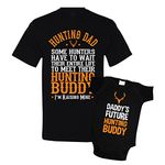 Hunting Dad and Daddy's Future Hunting Buddy Matching Father Son Shirts Black