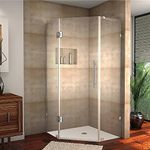 Aston Neoscape 42" x 42" x 72" Completely Frameless Neo-Angle Shower Enclosure, Brushed Stainless Steel