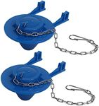2 Inch Toilet Flapper Replacement Kit, 2pcs Universal Toilet Tank Flapper for American Standard, Rubber High Performance Toliet Flapper with Flapper Chain, Easy to Install（Blue）