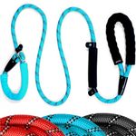 JACXO Bi-Functional Slip Lead for Dogs - Anti Pull, Anti-Choke Dog Training Slip Lead for Medium and Large Dogs - Reflective Rope Dog Leash (150cm, Blue)