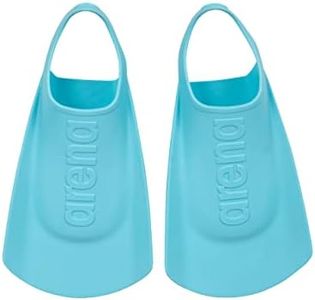 arena Unisex Kids Junior Swim Training Fins for Lap Swimming, Open Heel and Hydrodynamic Slits, Sky, Size 1.5-2 US