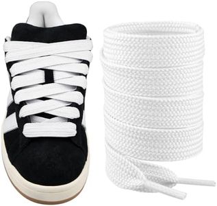 Endoto Cordones para Adidas Campus 00s Zapatos, 16mm de ancho Agujetas Cordón de Repuesto planos y gruesos para zapatillas Shoelaces Laces - Blanco, 54 pulgadas