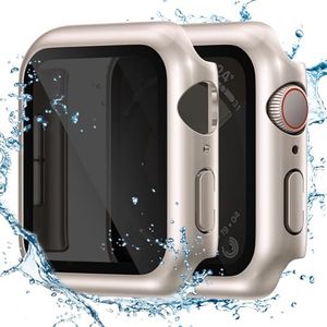 Tensea for Waterproof Apple Watch Screen Protector Case 45mm Series 9/8/7 Accessories, iWatch Protective Face Cover with Tempered Glass Film for Women Men, Bumper Case for iPhone Watch 45 mm