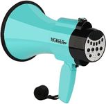 MGROLX 30w Megaphone Bullhorn | Loud Speaker w/ 6 Different Sound Effects | Built-in Bluetooth Mode, Siren and Recording | Voice Changer Function for Outdoor Sports (Teal)