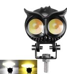 Arhaan Art Modification Owl Fog Light 2 In 1 Spot Light With Flood LED Light Orignal Laser Fog Light In Yellow & White Universal For All Motorcycle, Bikes, Scooty/Car/Thar/Jeep,