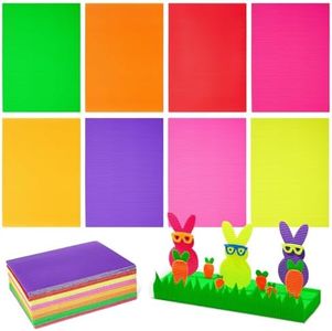 64 Pack Colored Corrugated Cardboard Sheets for Crafts, Art Projects, DIY Signs, 8 Bright Colors (8.3 x 11.8 In)