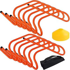 ASENVER 12 Hurdles Training Speed Agility Training Durable with 10 Marker Cone