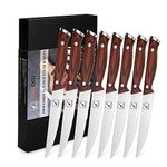 Steak Knife Set, imarku Steak Knives Set of 8, Premium Japanese HC Steel Knife, Premium Serrated Carbon Stainless Steel Steak Knife with Gift Box,9 Inches/Piece