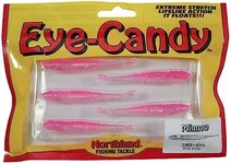 Northland Tackle Eye Candy Minnow Floating 3" Soft Plastic Fishing Lure for Walleye Fishing, 5 Baits Per Pack, Pink Silver