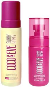 Coco & Eve Iconic Tan Set - Sunny Honey Self Tanner Foam & Face Tanning Micromist Bundle, Fast Drying, Sunless Tanning Mousse, Ultra Fine Mist for Face, Fast-Absorbing, Streak-Free, Vegan - Medium