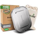Blockhütte Stainless Steel Lunch Box for Kids and Adults I 1400ml Metal Lunch Box I Metal Bento Boxes with 2 Movable Dividers – Leakproof Lunchbox – Stainless Steel Bento Box with Spare Seal