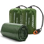 HONYAO Survival Sleeping Bag, Emergency Bivvy Bag Emergency Rescue Blanket Reusable for Outdoor Camping, Hiking - 2 pack