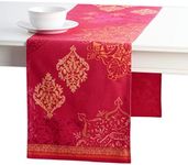 Maison d' Hermine Versailles 100% Cotton Table Runner Tabletop Cover for Home Kitchen Dining Decor Cocktail Parties Family Dinners Wedding Thanksgiving/Christmas (Double Layer, 14.50"x108")