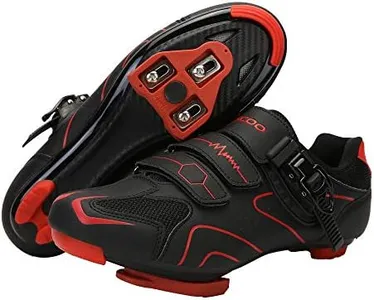 Unisex Cycling Shoes Compatible with pelaton Indoor Road Bike Shoes Riding Shoes for Men and Women Delta Cleats Clip Outdoor Pedal (Black-red, M13)