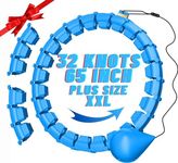 65inch 32 Knots Plus Size Quiet Weighted Hula Infinity Fitness Detachable Hoops Smart Silent Infinity Hula for Women 2 in 1 Waist and Abdominal Workout Hoop