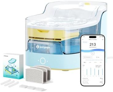 PETGUGU Cat Water Fountain with 3 Packs Filter Replacement,App Monitoring Automatic Cat Water Fountain Dog Water Dispenser with,Wireless Pump, 8-Layer Filtration BPA-Free, Dogs, Multiple Pets-Color