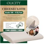 Olicity Cheese Cloths, Grade 100, 36x36Inch, 9 Sq Feet,Hemmed 2 Edges Cheese Cloth Fabric Fine Mesh Cloth,Reusable 100% Cotton Unbleached Muslin Cheesecloth for Straining,Cooking,Yogurt,Herbs