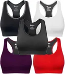 BAOMOSI Women's Seamless Racerback Sports Bra High Impact Support Yoga Gym Workout Fitness Black White Grey Deep Red Deep Purple XX-Large