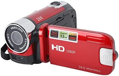 Video Camera Camcorder Digital Camera Recorder, 4K Full HD 48MP DV Camera with 2.7in TFT Rotatable Screen, 16X Zoom, Fill Light, USB Connect to Computer, Built in Battery (Red)