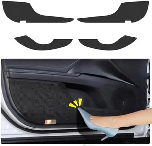 LUNQIN Car Door Anti Kick Pad for Toyota Camry 2018 2019 2020 2021 2022 2023 2024 Hybrid Accessories Carbon Fibre Style Leather Sticker Door Sill Protector Cover Edge Guard Side Mat Interior Dirty